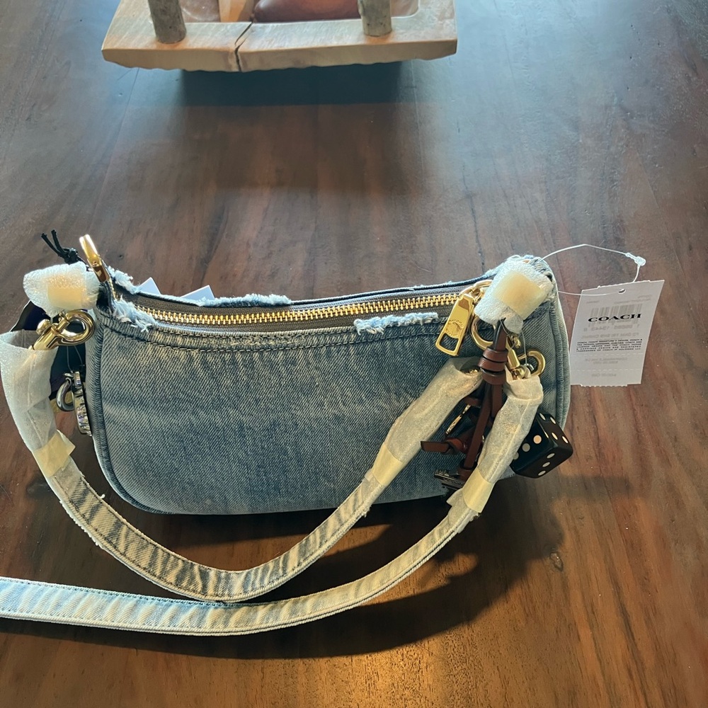 Coach TERI WITH CHARMS  Blue Denim Mini Shoulder Bag NWT - Picture 5 of 6